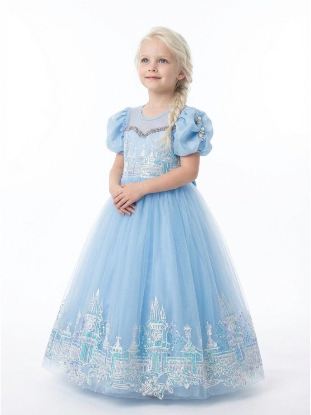 Girls Elsa Inspired Princess Dress Costume (Size 5)